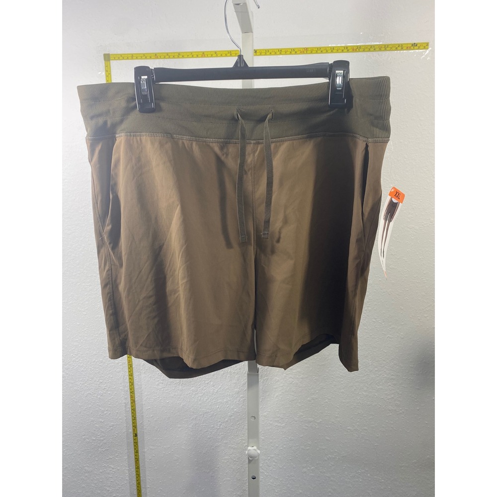 Tuff Athletics Womens XXL Olive Green Active Shorts Drawstring Ribbed Waist NWT - Picture 1 of 3